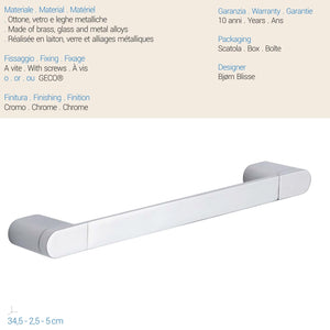 Barra porta asciugamani 30 cm in ottone mod. Mida