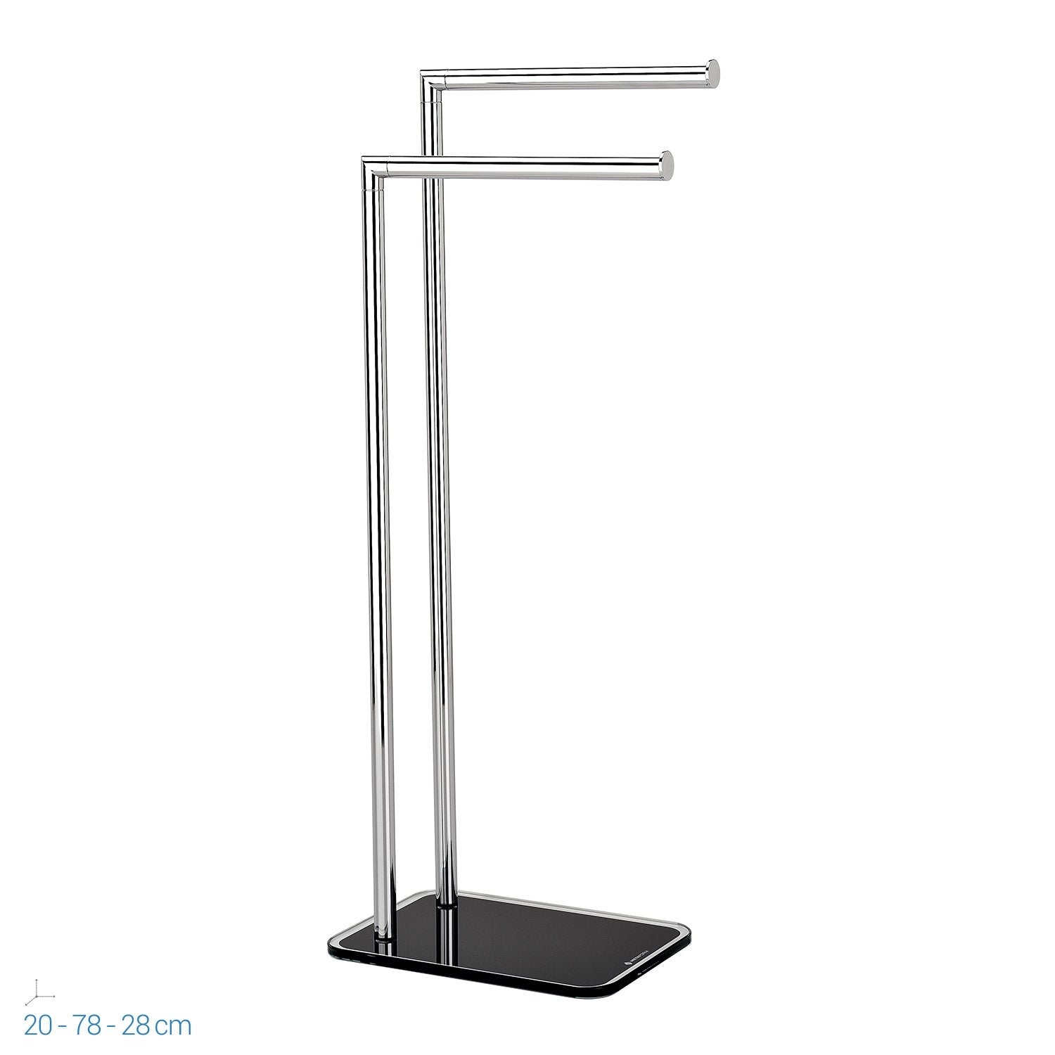 Piantana Porta Asciugamani Portasalviette in Vetro Nero mod. Zero