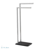 Piantana Porta Asciugamani Portasalviette in Vetro Nero mod. Zero