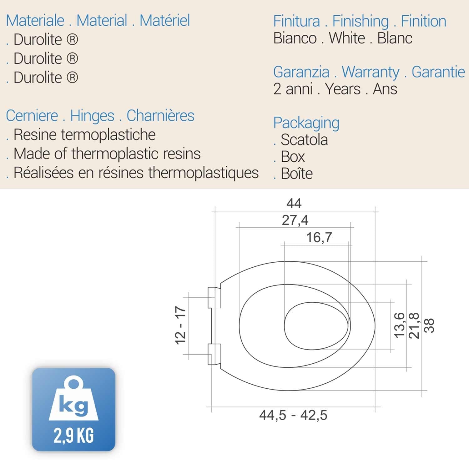 Sedile Wc Copriwater Copriasse Bianco mod. Baby'n'family