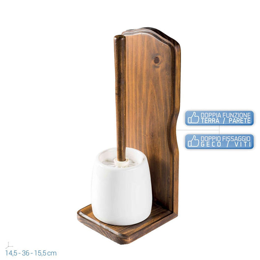 Porta scopino in legno e ceramica mod. Mathilde