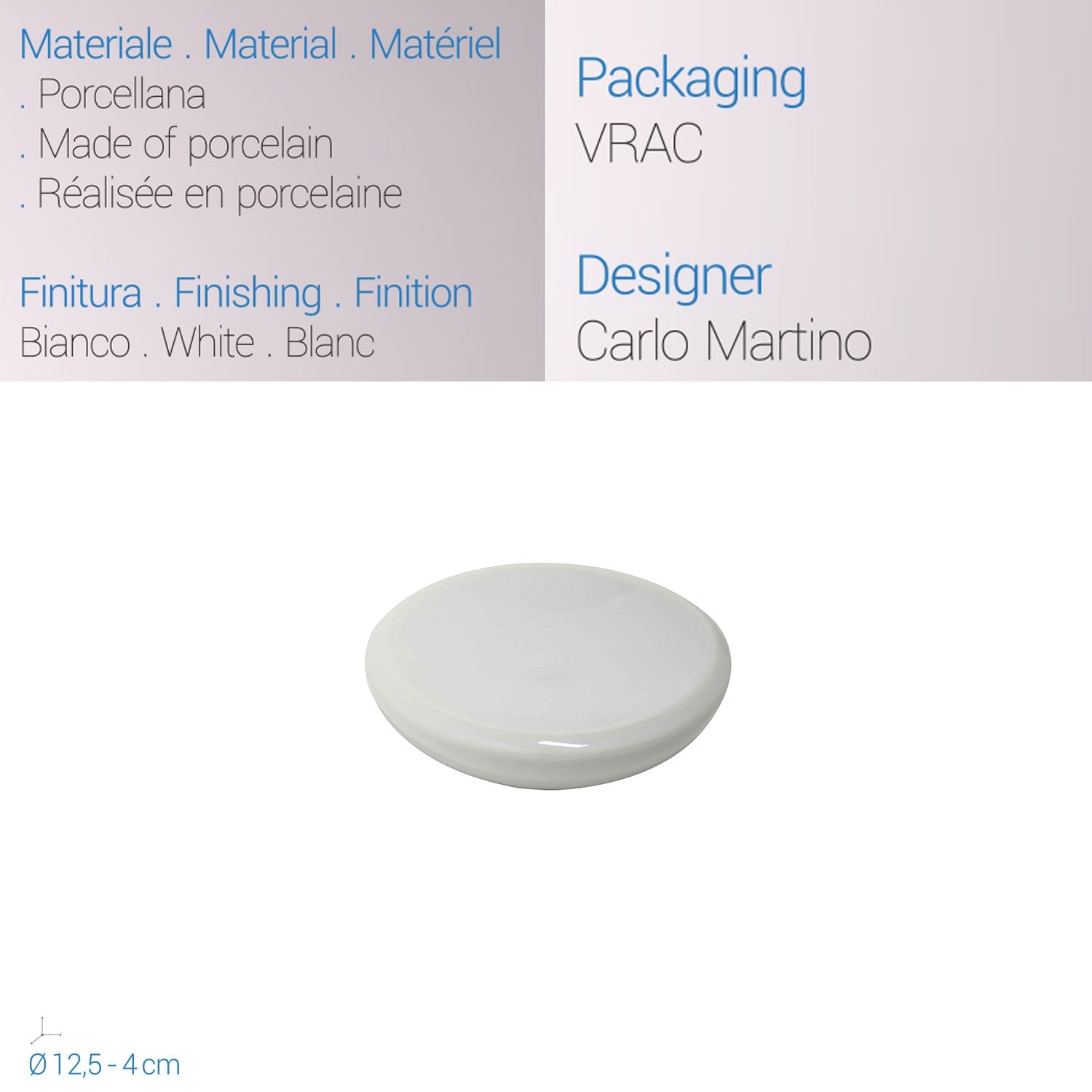 Porta Sapone Da appoggio in porcellana mod. Gilda