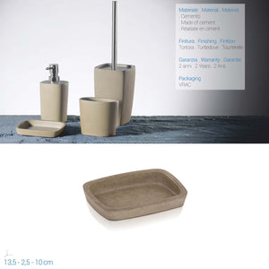 Porta Sapone Da Appoggio col. tortora in cemento mod. Horus