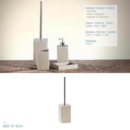 Porta Scopino Da Terra col. sabbia in poliresina mod. Syl