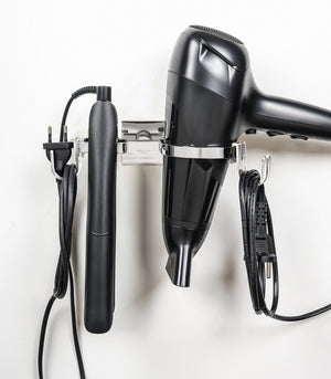 Porta Phon - Porta Piastra a Parete Cromo in Acciaio Cromato e leghe metalliche Mod. Hotel Maison