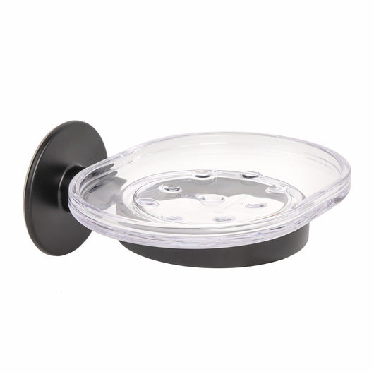 Porta Sapone a Parete Nero Opaco in Acciaio Verniciato  leghe metalliche  SAN Mod. Wind Black