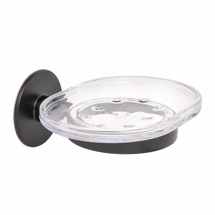 Porta Sapone a Parete Nero Opaco in Acciaio Verniciato  leghe metalliche  SAN Mod. Wind Black