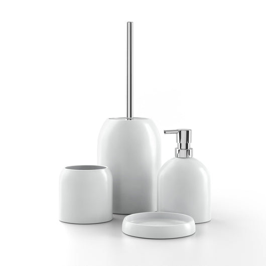 Porta Scopino da Appoggio Bianco in Porcellana Mod. Bird