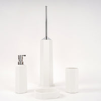 Dispenser Sapone da Appoggio Bianco Opaco in ABS Mod. Otto