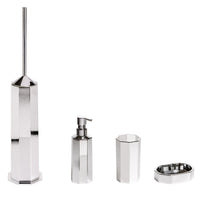 Porta Scopino da Appoggio Cromo in ABS Mod. Otto