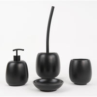 Porta Scopino da Appoggio Nero Opaco in Poliresina Mod. Afra