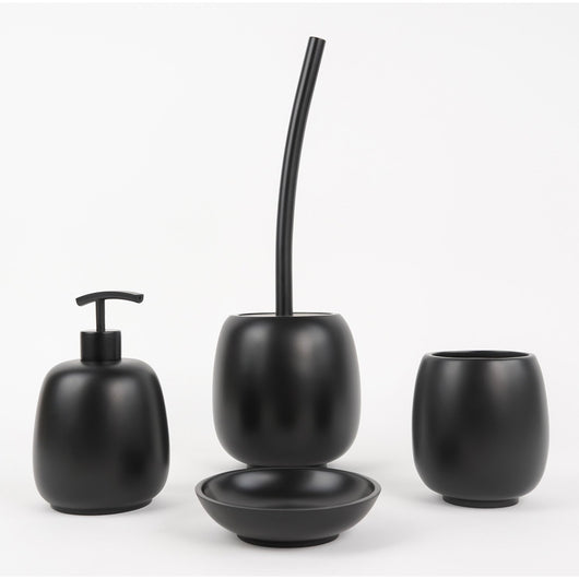 Porta Scopino da Appoggio Nero Opaco in Poliresina Mod. Afra