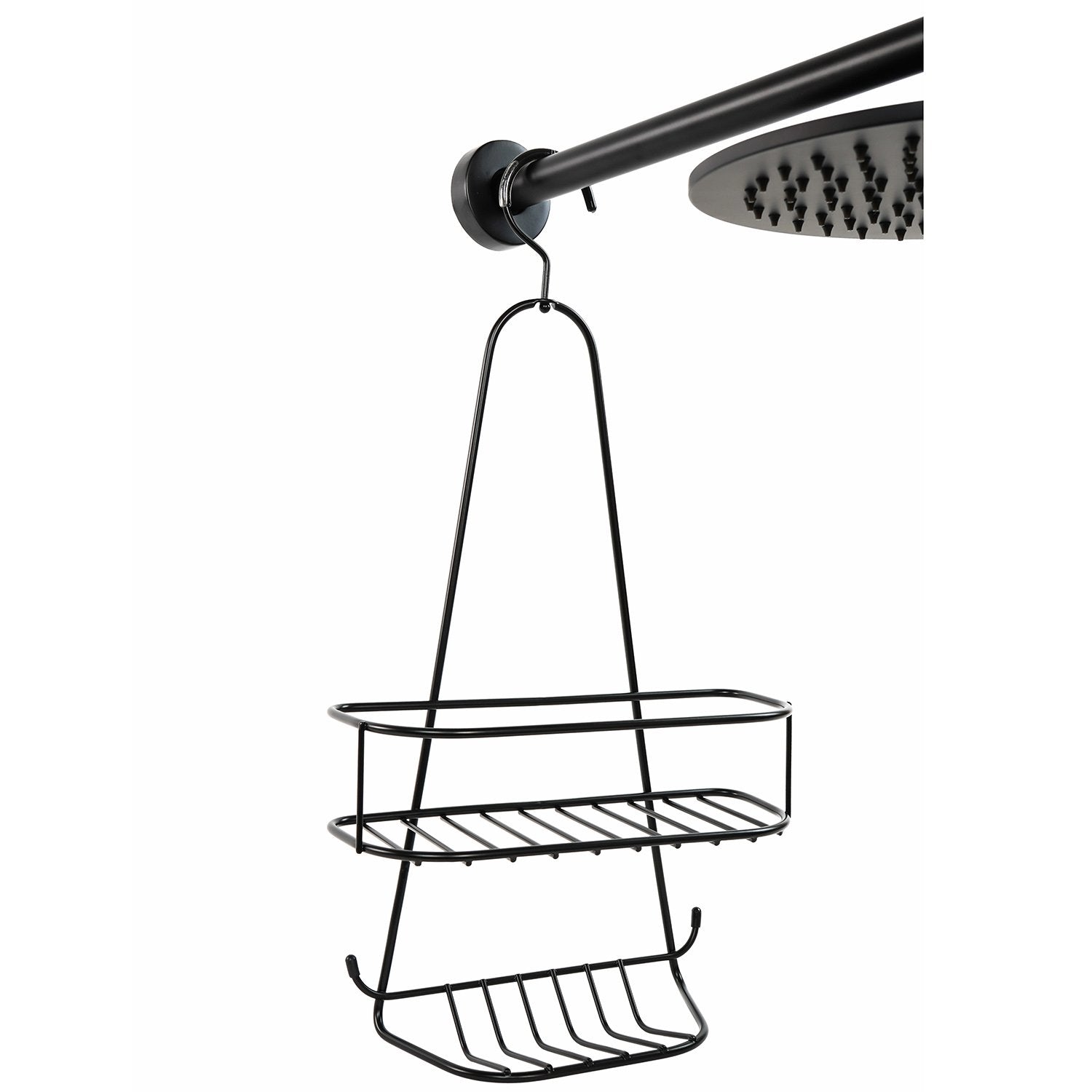 Contenitore Doccia da Appendere Nero Opaco in Acciaio Verniciato Mod. New Chrome Black