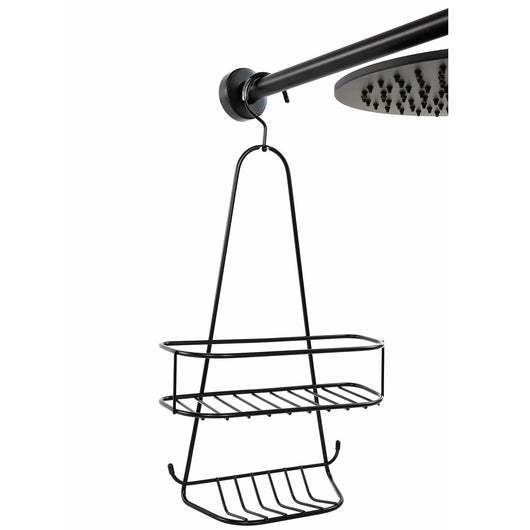 Contenitore Doccia da Appendere Nero Opaco in Acciaio Verniciato Mod. New Chrome Black