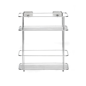 Cestello Doccia Doppio Rettangolare a filo Cromo in Acciaio Cromato e ABS Mod. Grip