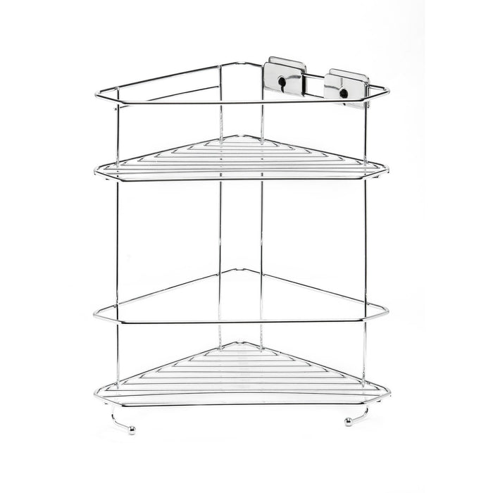 Angolare Doppio Doccia a filo Cromo in Acciaio Cromato e ABS Mod. Grip