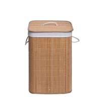 Cesta Portabiancheria rettangolare Naturale in Bambù e cotone Mod. Balù