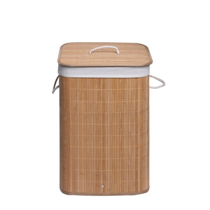 Cesta Portabiancheria rettangolare Naturale in Bambù e cotone Mod. Balù