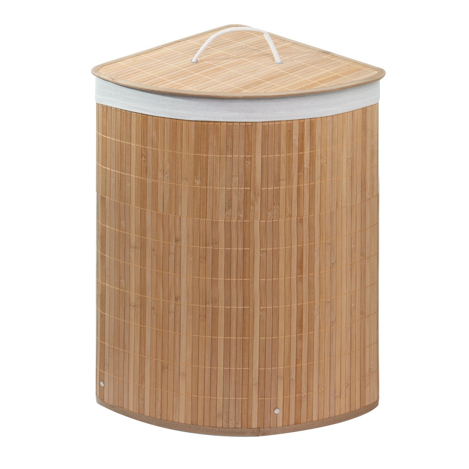 Cesta Portabiancheria angolare Naturale in Bambù e cotone Mod. Balù