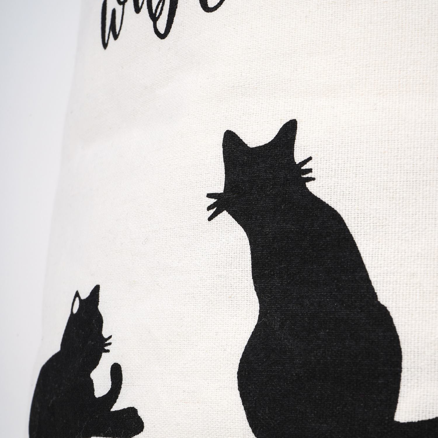 Cesta Portabiancheria salvaspazio Bianco con Fantasia Gatti in Cotone impermeabile Mod. Cats