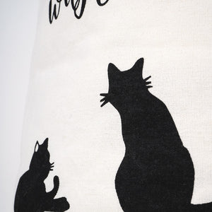 Cesta Portabiancheria salvaspazio Bianco con Fantasia Gatti in Cotone impermeabile Mod. Cats