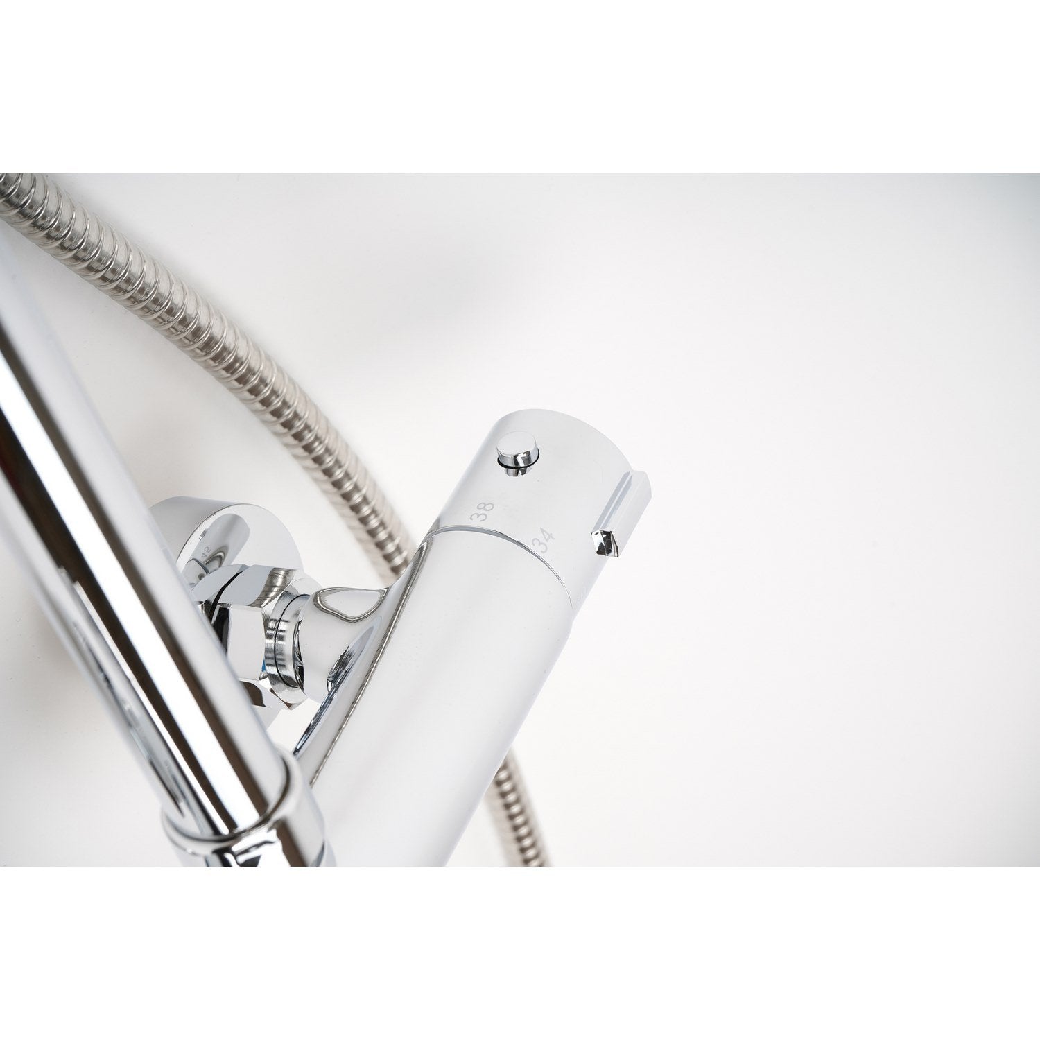 Saliscendi Doccia Tondo Cromo in Acciaio Inox Aisi 304 Mod. Poseidon Plus