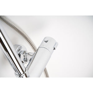 Saliscendi Doccia Tondo Cromo in Acciaio Inox Aisi 304 Mod. Poseidon Plus