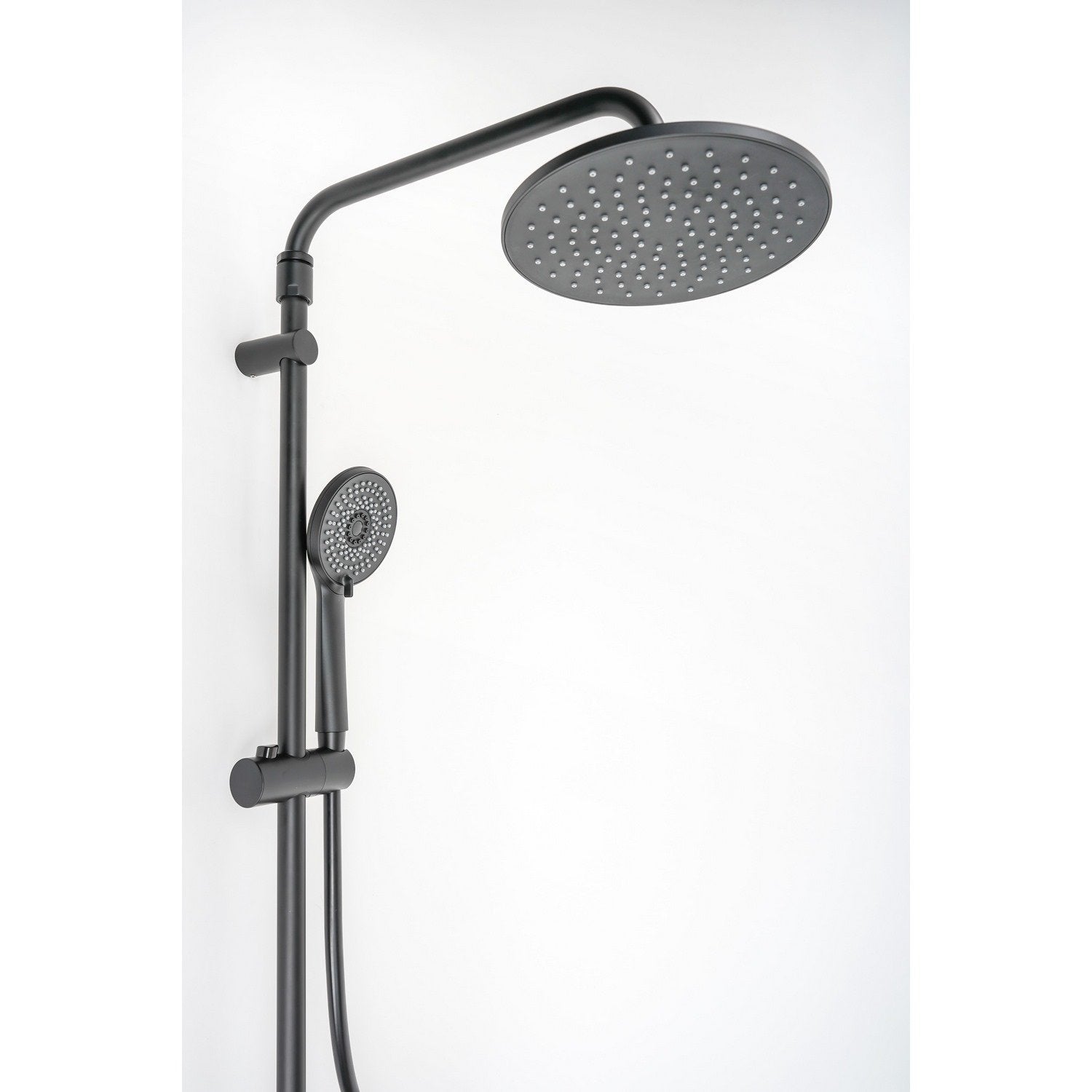 Saliscendi Doccia Tondo Nero Opaco in Acciaio Verniciato Mod. Hades