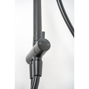 Saliscendi Doccia Tondo Nero Opaco in Acciaio Verniciato Mod. Hades