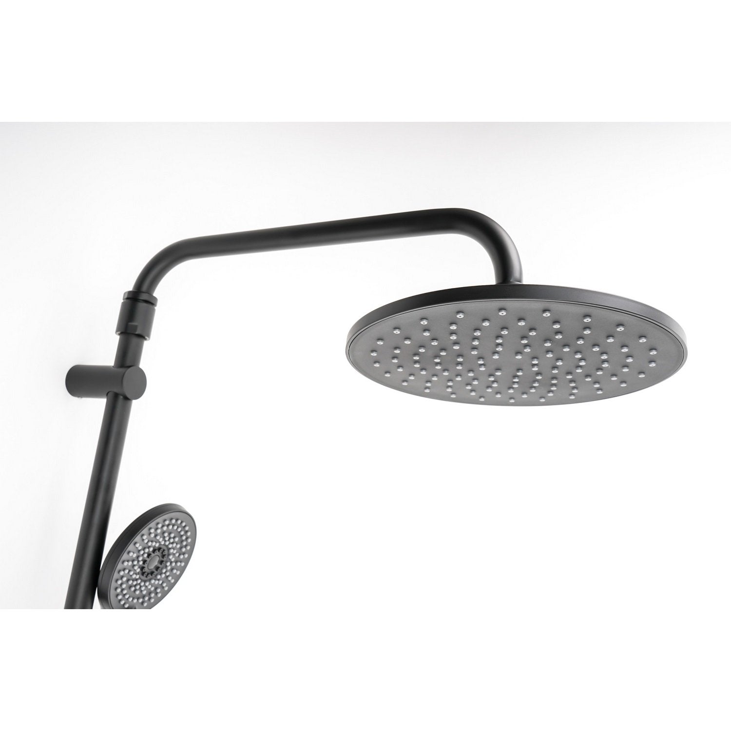 Saliscendi Doccia Tondo Nero Opaco in Acciaio Verniciato Mod. Hades