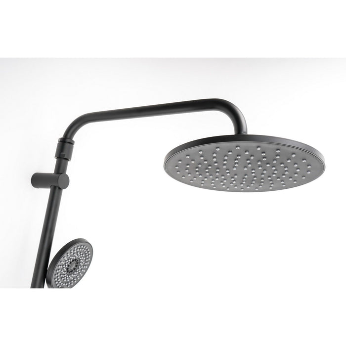 Saliscendi Doccia Tondo Nero Opaco in Acciaio Verniciato Mod. Hades