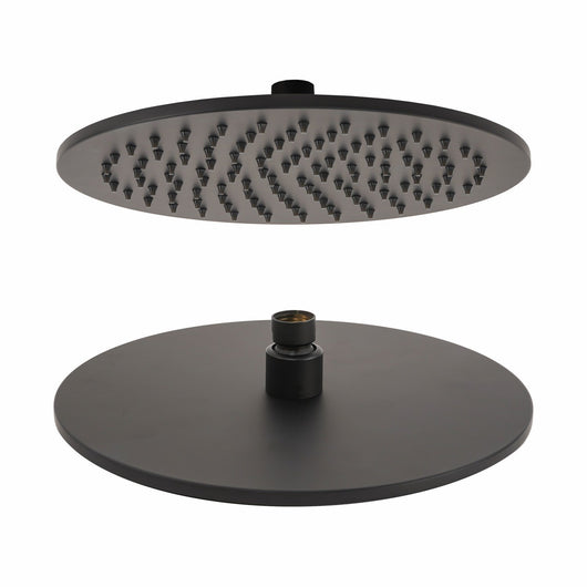 Kit Restyling Doccia Tondo 1 getto Nero Opaco in Ottone e Acciaio Inox Aisi 304 verniciati Mod. Kit Black Tondo