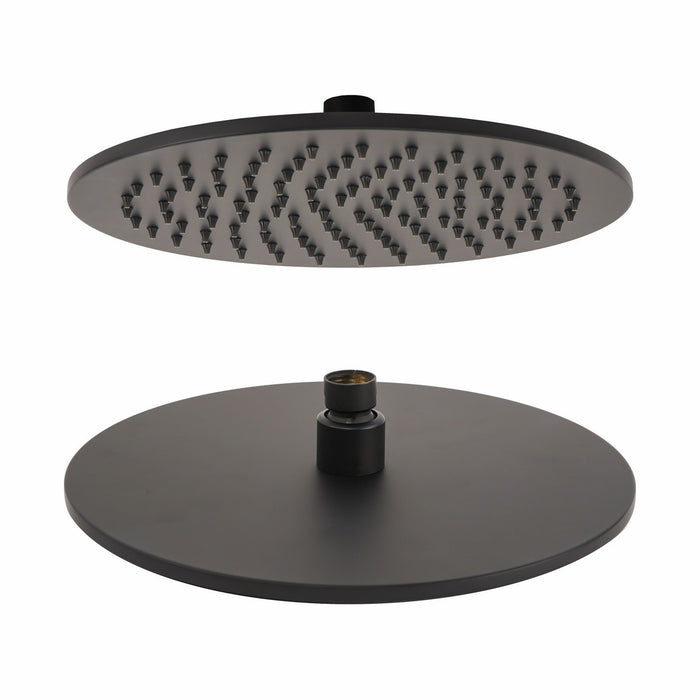 Kit Restyling Doccia Tondo 1 getto Nero Opaco in Ottone e Acciaio Inox Aisi 304 verniciati Mod. Kit Black Tondo