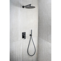 Kit Restyling Doccia Tondo 1 getto Nero Opaco in Ottone e Acciaio Inox Aisi 304 verniciati Mod. Kit Black Tondo