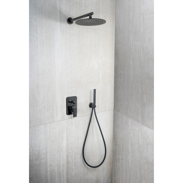 Kit Restyling Doccia Tondo 1 getto Nero Opaco in Ottone e Acciaio Inox Aisi 304 verniciati Mod. Kit Black Tondo