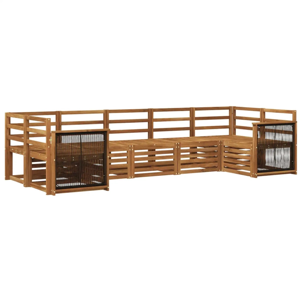 Set di divani da esterno 6 pz Naturale Legno di Acacia Massello 3384800