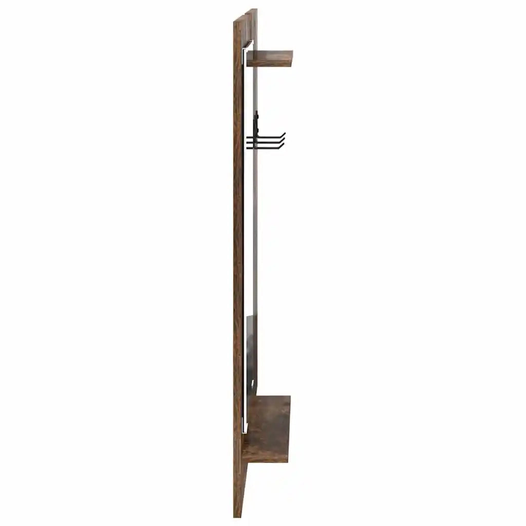 vidaXL Appendiabiti a muro con lo scaffale Rovere fumo 70 x 10 x 90 cm