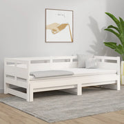 Dormeuse Estraibile Bianca Legno Massello di Pino 2x(80x200) cm cod mxl 61954