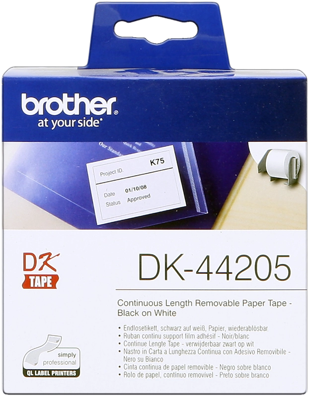 Brother DK-44205 nastro per etichettatrice Nero su bianco