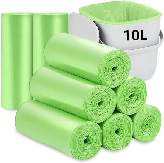 Sacco di rifiuti in polietilene di 10L, 200 pezzi, sacchi compostabili da 2,6 galloni, impermeabili, senza profumo, sacchi di rifiuti resistenti per uso domestico in camera da letto, bagno, ufficio, cucina, verde, 45