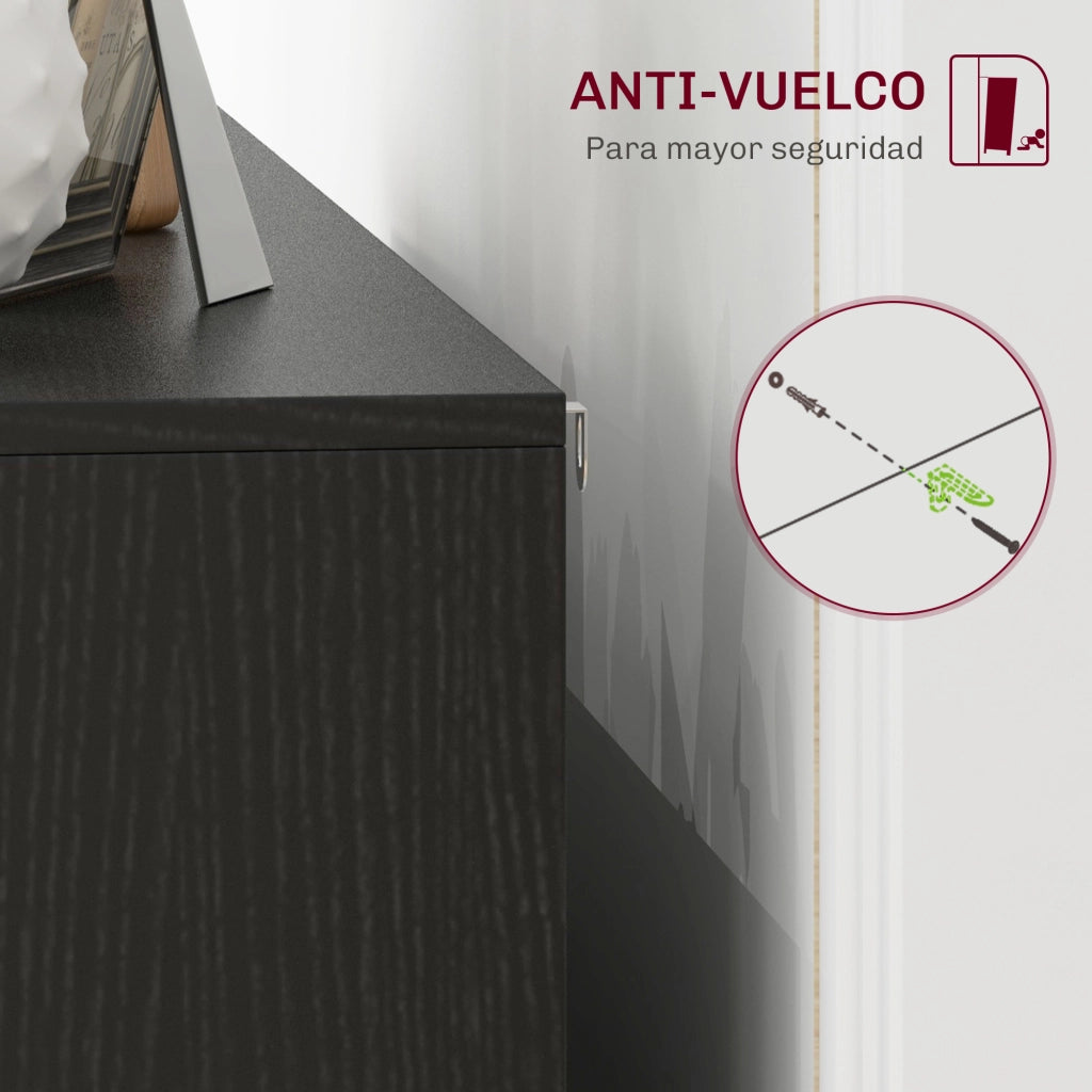 Credenza 4 ante ¨C Xylo ¨C Legno bianco e nero 120x35x77 cm