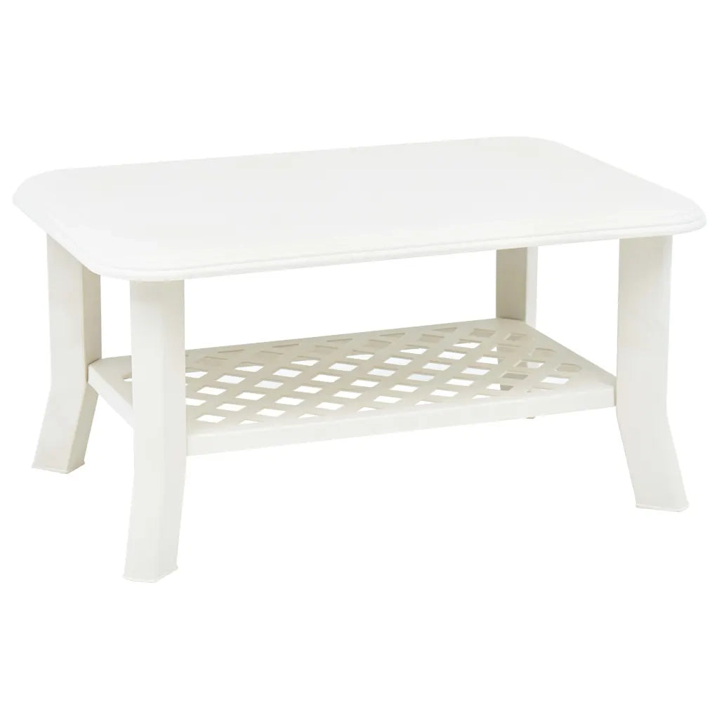 Tavolino da CaffÃ¨ Bianco 90x60x46 cm in Plastica cod mxl 10241