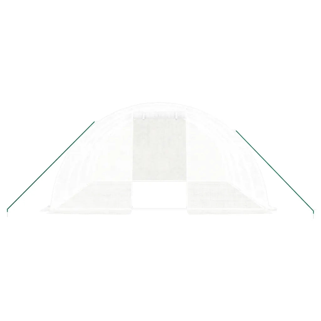Serra con struttura in acciaio bianca 16 m² 4x4x2 m 3188072