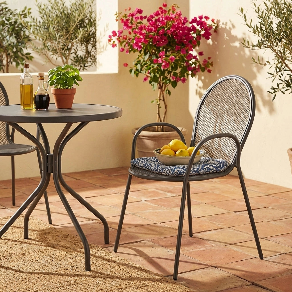 Poltrona da Giardino Impilabile in Acciaio cm 51x61x90 - JOEL