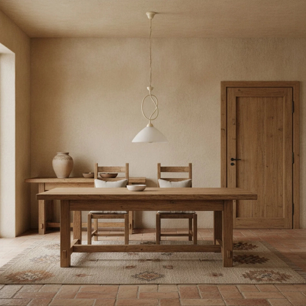 Lampadario Rustico Bistrot 1 Luce Avorio e Bianco LuceArt Classic