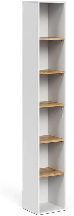 Armadio per il bagno Viktor, Bianco/Artisan, 30 x 188.6 cm, utilizzabile per la conservazione verticale di accessori da bagno