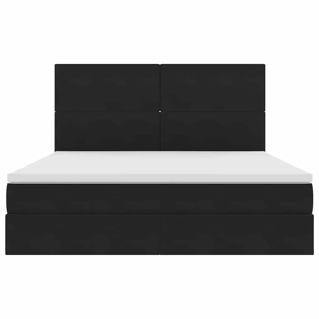 Letto con contenitore e materasso Nero 180 x 200 cm Velluto