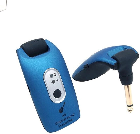 Sistema per Chitarra Elettrica - 2,4 GHz - Infrarosso - Blu - Adatto per Chitarra Bassa e Chitarra Elettrica