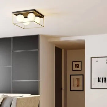 LAMPADARIO DA SOFFITTO STILE MINIMALISTA SFERE VETRO CON ATTACCO LAMPADINE G9
