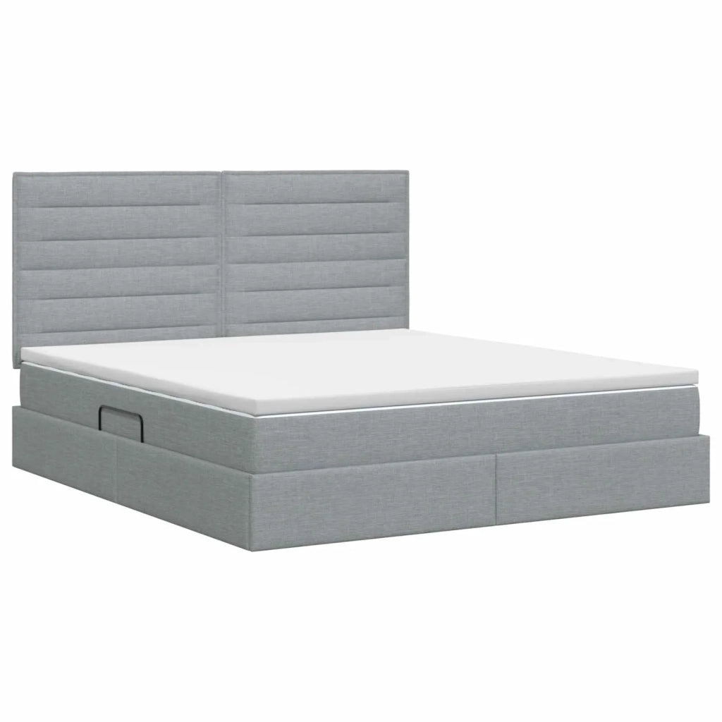 Letto con contenitore e materasso Grigio Chiaro 140 x 200 cm 3459444